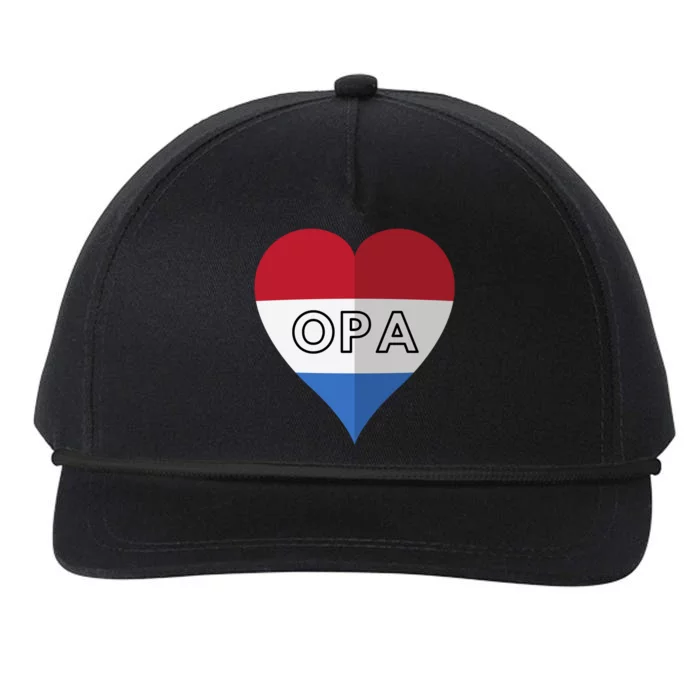 Opa Dutch Opa FatherS Day Gift Snapback Five-Panel Rope Hat