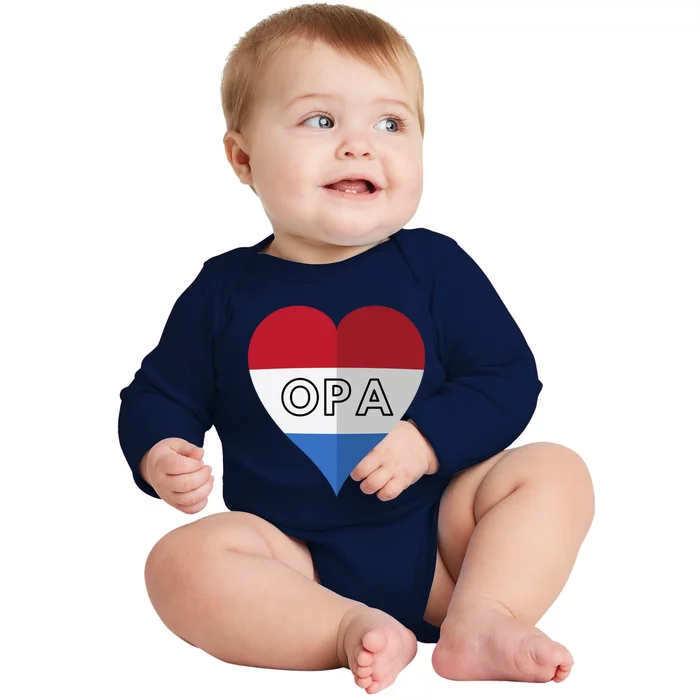 Opa Dutch Opa FatherS Day Gift Baby Long Sleeve Bodysuit