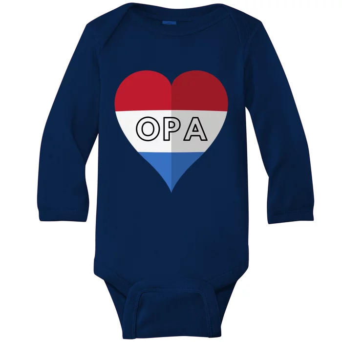 Opa Dutch Opa FatherS Day Gift Baby Long Sleeve Bodysuit