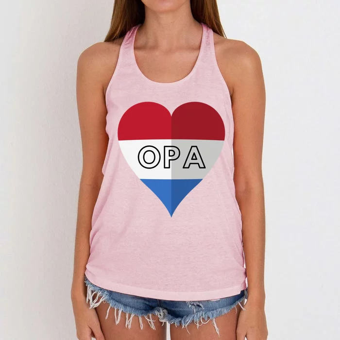 Opa Dutch Opa FatherS Day Gift Women's Knotted Racerback Tank