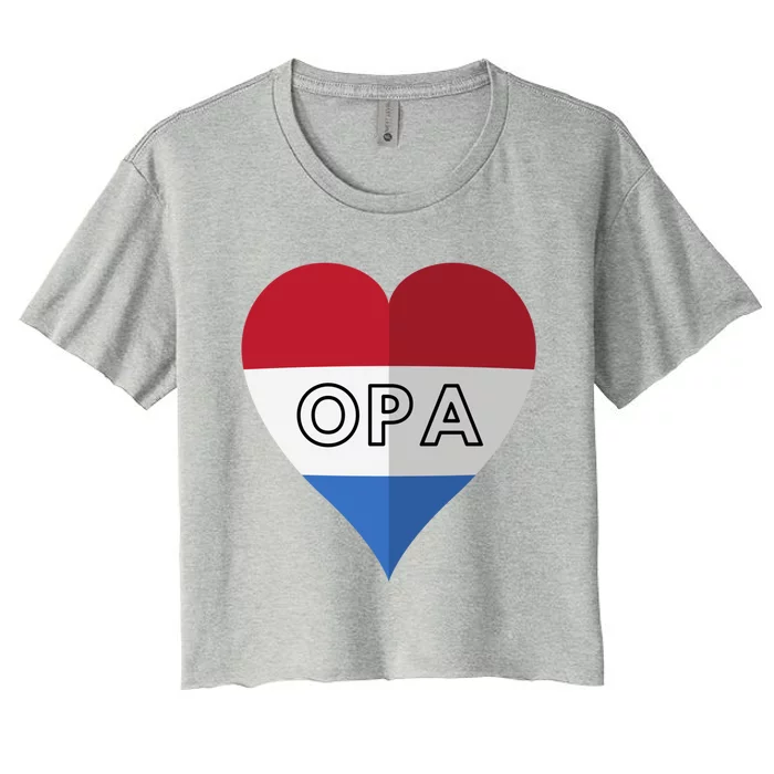 Opa Dutch Opa FatherS Day Gift Women's Crop Top Tee