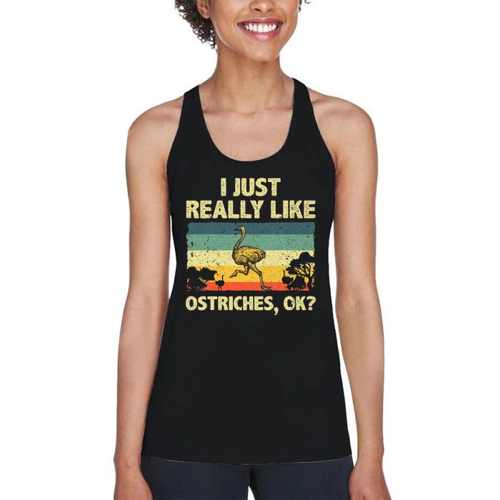 Ostrich Design Ostrich Animal Lover Women's Racerback Tank