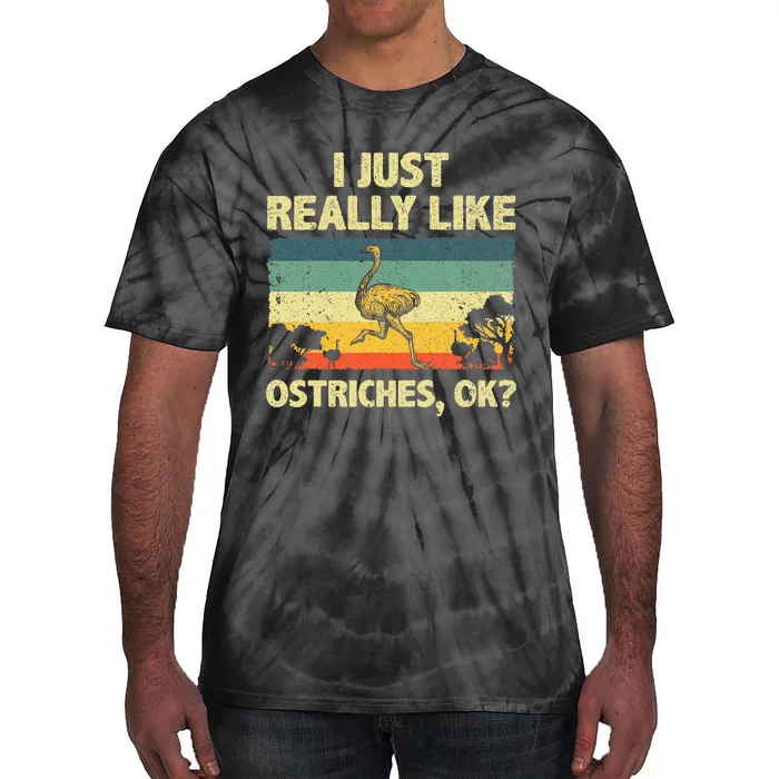 Ostrich Design Ostrich Animal Lover Tie-Dye T-Shirt