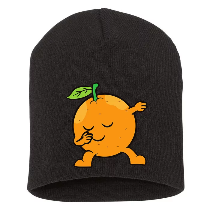 Orange Dabbing Orange Fruit Love Oranges Short Acrylic Beanie