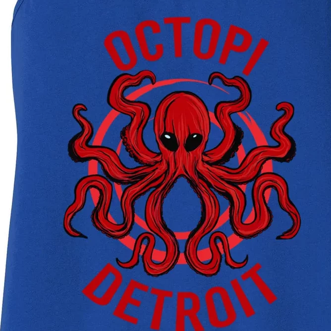 Octopi Detroit Octopus Kraken Tentacles Michigan Souvenir Great Gift Women's Racerback Tank