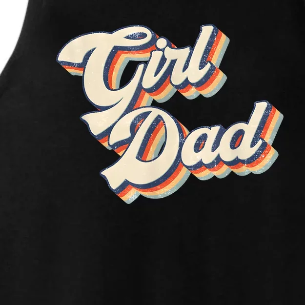 Outnumbered Dad Of Girl Men Fathers Day For Girl Dad Ladies Tri-Blend Wicking Tank