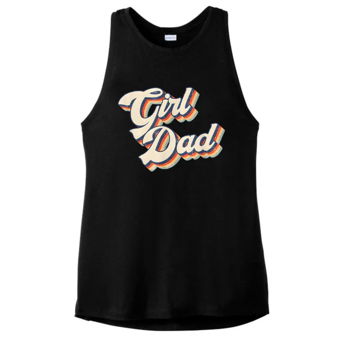 Outnumbered Dad Of Girl Men Fathers Day For Girl Dad Ladies Tri-Blend Wicking Tank