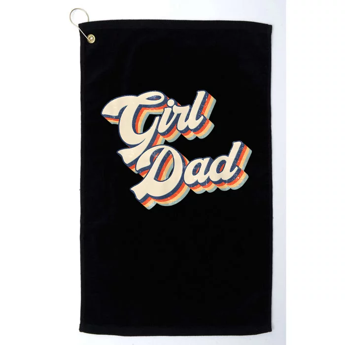 Outnumbered Dad Of Girl Men Fathers Day For Girl Dad Platinum Collection Golf Towel