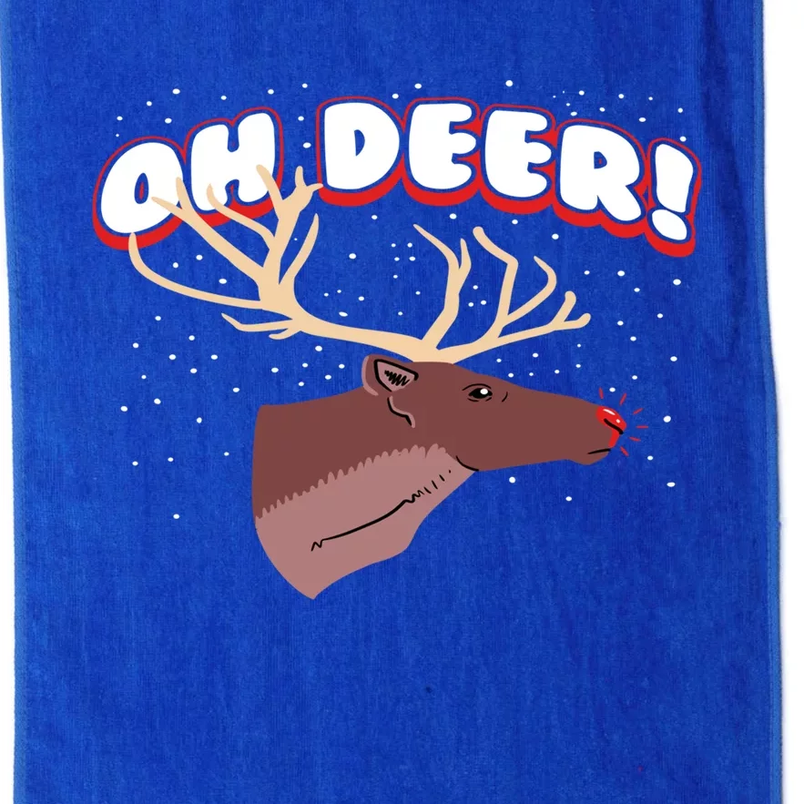 Oh Deer Reindeer Snow Play On Words Christmas Cool Gift Platinum Collection Golf Towel