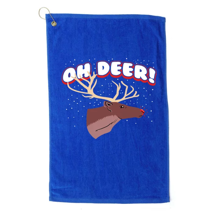 Oh Deer Reindeer Snow Play On Words Christmas Cool Gift Platinum Collection Golf Towel