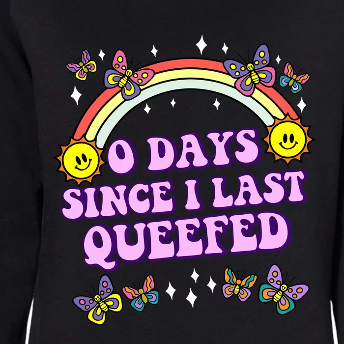 O Days Since Last Queefed Womens California Wash Sweatshirt