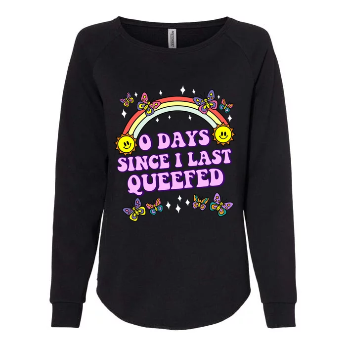 O Days Since Last Queefed Womens California Wash Sweatshirt