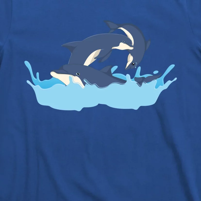 Ocean Dolphins Sea Animal Lover Waves Dolphin Funny Gift T-Shirt