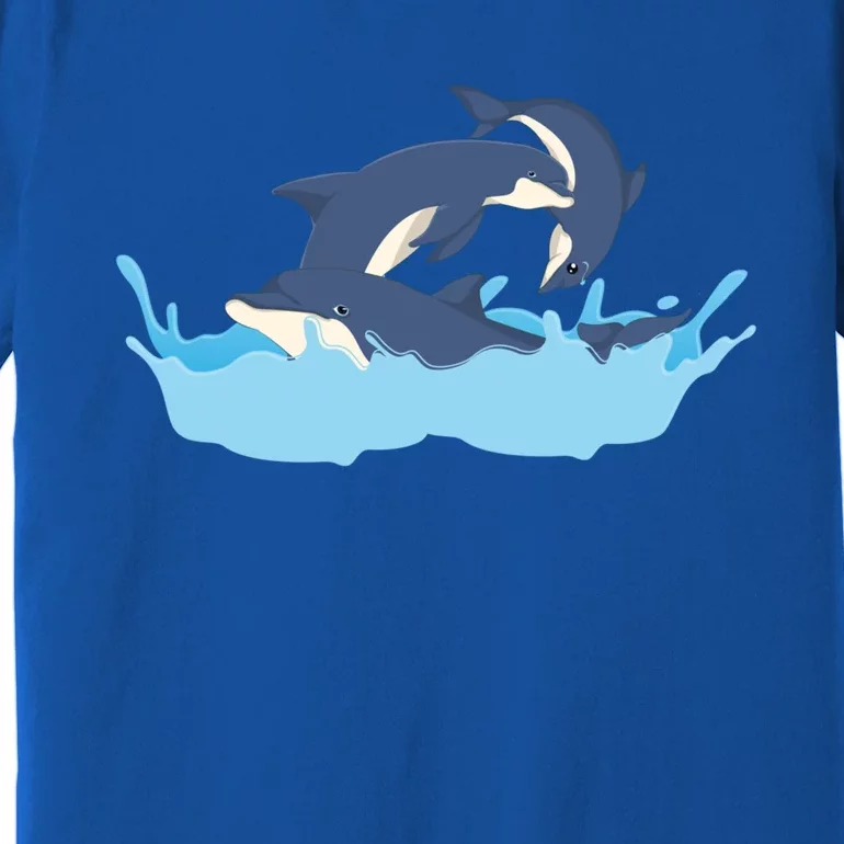 Ocean Dolphins Sea Animal Lover Waves Dolphin Funny Gift Premium T-Shirt