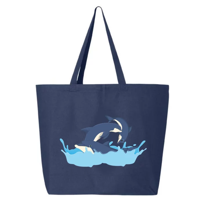 Ocean Dolphins Sea Animal Lover Waves Dolphin Funny Gift 25L Jumbo Tote