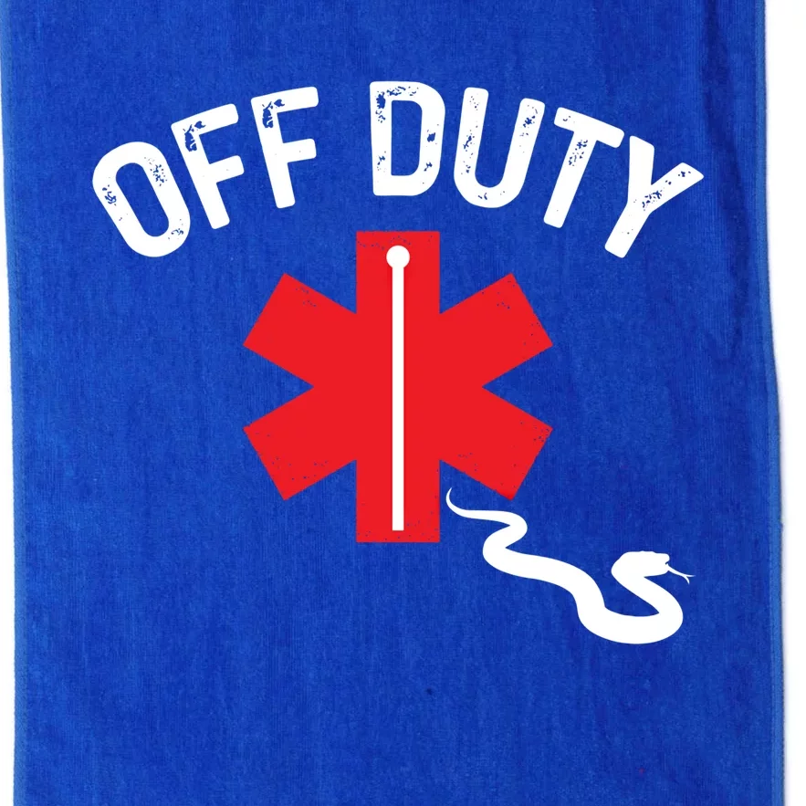 Off Duty Snake Paramedic Funny Nurse Ems First Responder Cool Gift Platinum Collection Golf Towel