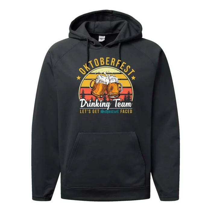 Oktoberfest Drinking Team Funny Beer Performance Fleece Hoodie