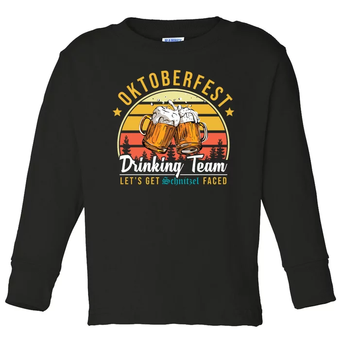 Oktoberfest Drinking Team Funny Beer Toddler Long Sleeve Shirt