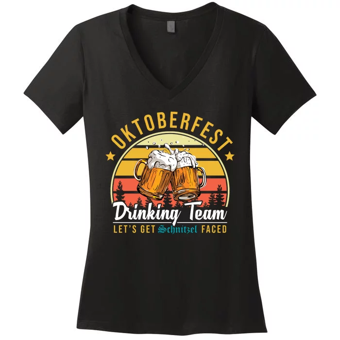 Oktoberfest Drinking Team Funny Beer Women's V-Neck T-Shirt