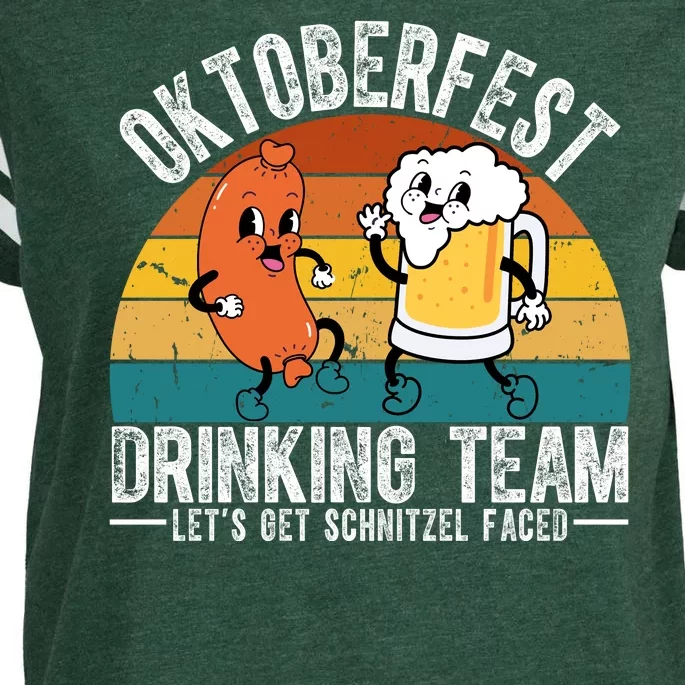 Oktoberfest Drinking Team Lets Get Schnitzel Faced Funny Enza Ladies Jersey Football T-Shirt