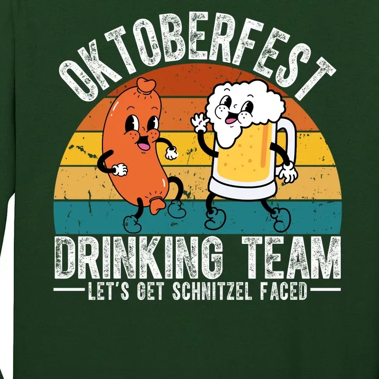 Oktoberfest Drinking Team Lets Get Schnitzel Faced Funny Tall Long Sleeve T-Shirt