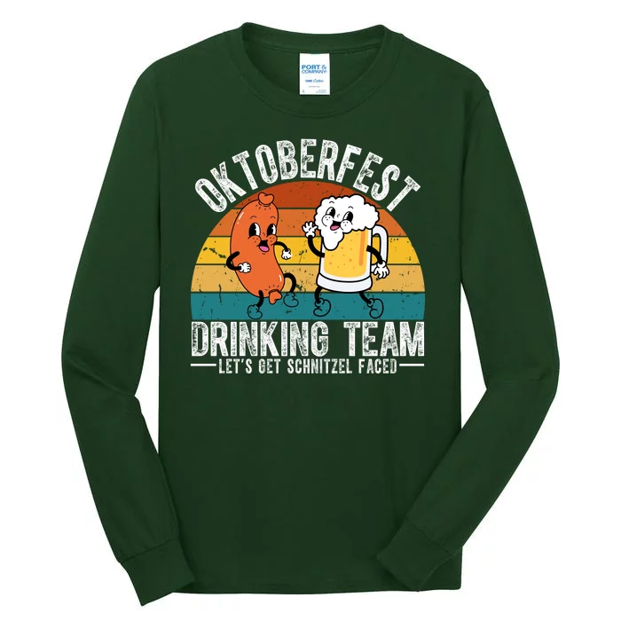 Oktoberfest Drinking Team Lets Get Schnitzel Faced Funny Tall Long Sleeve T-Shirt