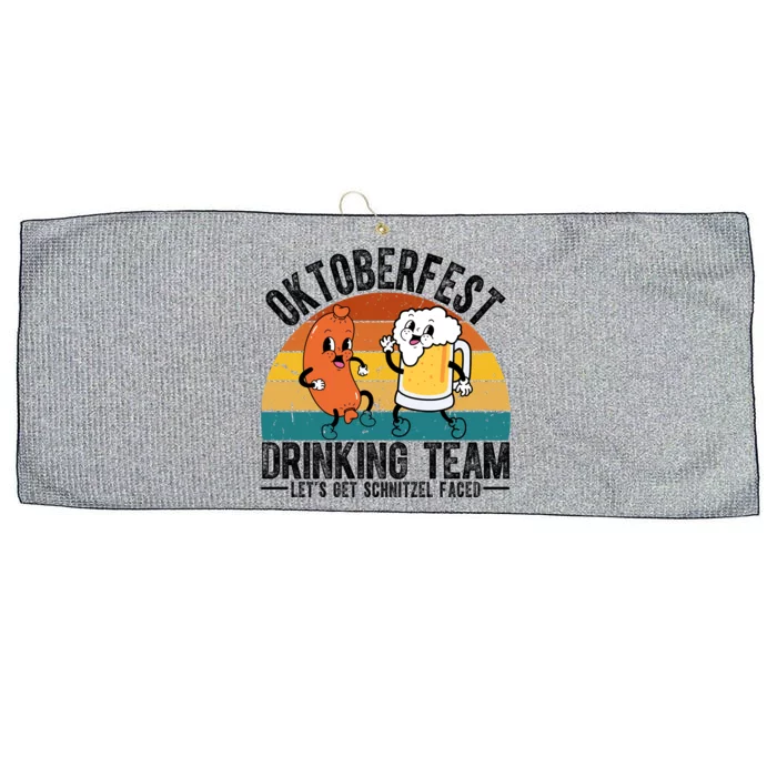 Oktoberfest Drinking Team Lets Get Schnitzel Faced Funny Large Microfiber Waffle Golf Towel