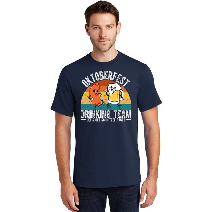 Oktoberfest Drinking Team Lets Get Schnitzel Faced Funny Tall T-Shirt