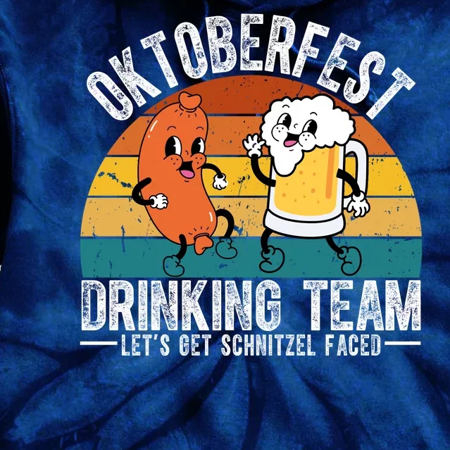 Oktoberfest Drinking Team Lets Get Schnitzel Faced Funny Tie Dye Hoodie