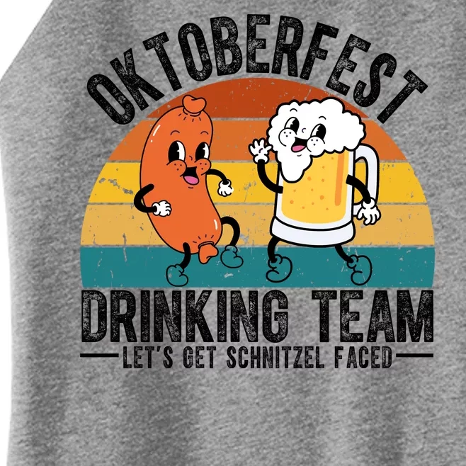 Oktoberfest Drinking Team Lets Get Schnitzel Faced Funny Women’s Perfect Tri Rocker Tank