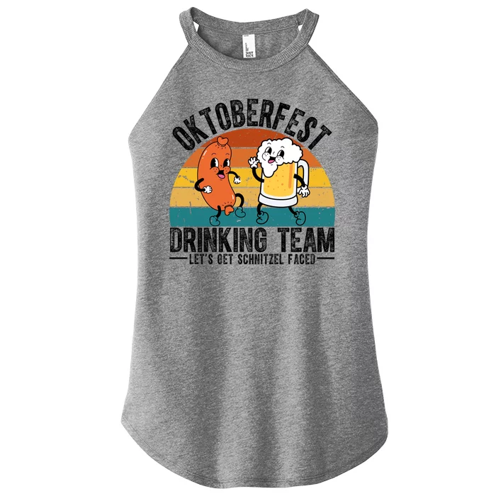 Oktoberfest Drinking Team Lets Get Schnitzel Faced Funny Women’s Perfect Tri Rocker Tank