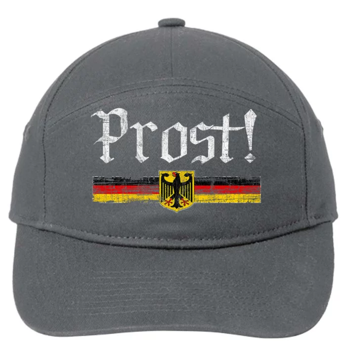 Oktoberfest Drinking Vintage German Flag Prost 7-Panel Snapback Hat