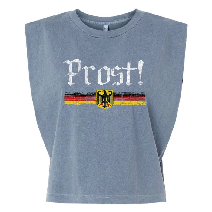 Oktoberfest Drinking Vintage German Flag Prost Garment-Dyed Women's Muscle Tee