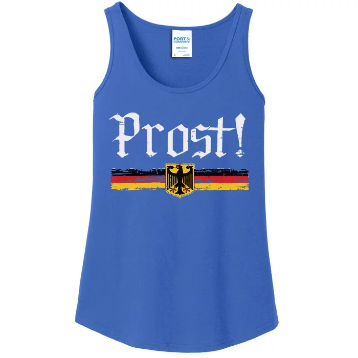 Oktoberfest Drinking Vintage German Flag Prost Ladies Essential Tank