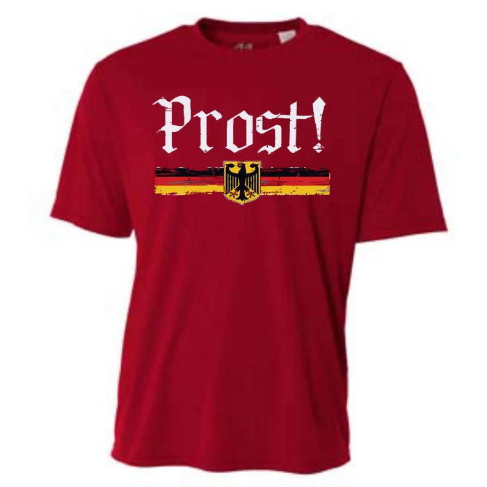 Oktoberfest Drinking Vintage German Flag Prost Cooling Performance Crew T-Shirt