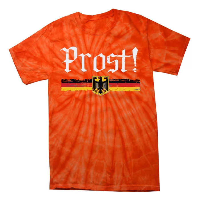 Oktoberfest Drinking Vintage German Flag Prost Tie-Dye T-Shirt