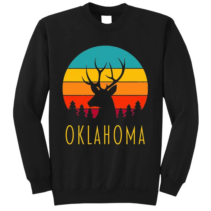 Oklahoma Deer Vintage Sunset Tall Sweatshirt