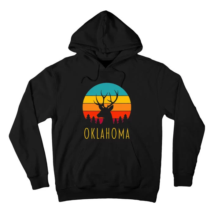 Oklahoma Deer Vintage Sunset Tall Hoodie