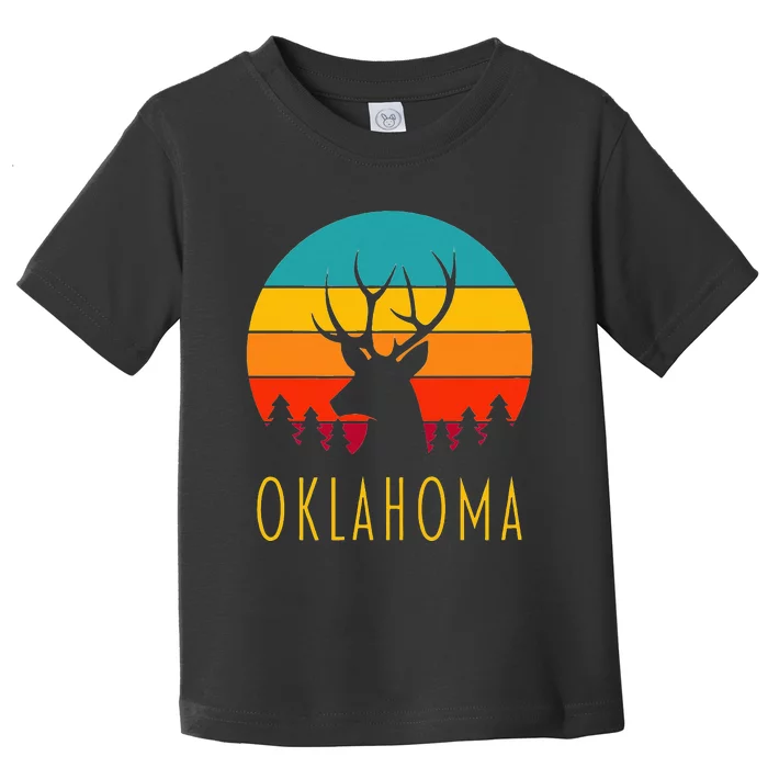 Oklahoma Deer Vintage Sunset Toddler T-Shirt