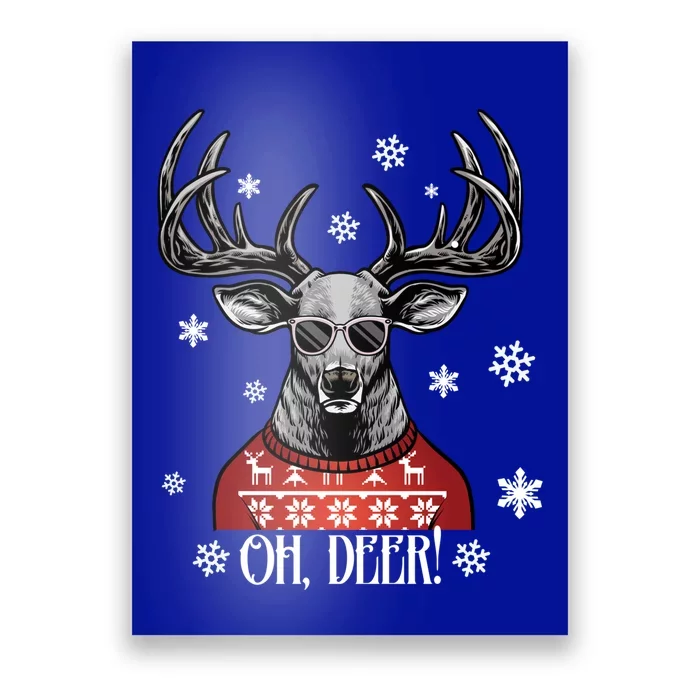 Oh Deer Vintage Christmas Retro Cool Old Fashioned Hirsch Funny Gift Poster