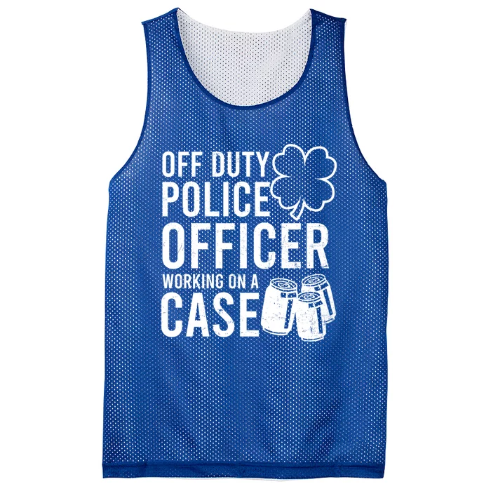 Off Duty Working On Case Design St Patricks Police Gift Mesh Reversible Basketball Jersey Tank