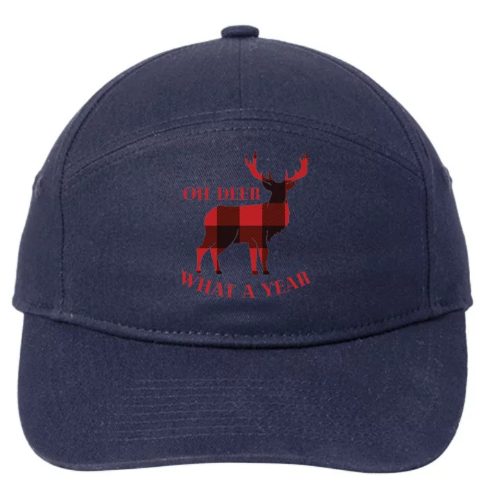 Oh Deer What A Year 2020 Christmas Family Pajama Reindeer Funny Gift 7-Panel Snapback Hat