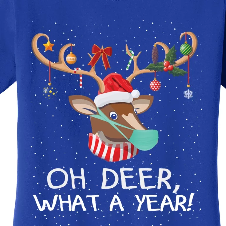 Oh Deer What A Year Christmas Reindeer Family Pajama Deer Gift Women's T-Shirt