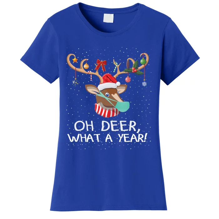 Oh Deer What A Year Christmas Reindeer Family Pajama Deer Gift Women's T-Shirt