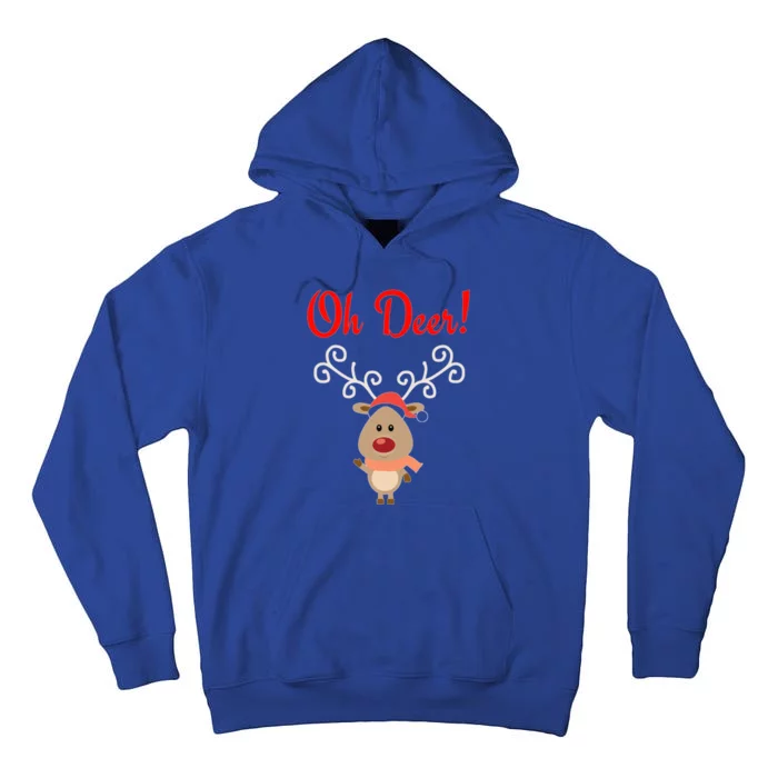 Oh Deer! Whimsical Playful Reindeer Funny Christmas Deer Pun Cool Gift Tall Hoodie