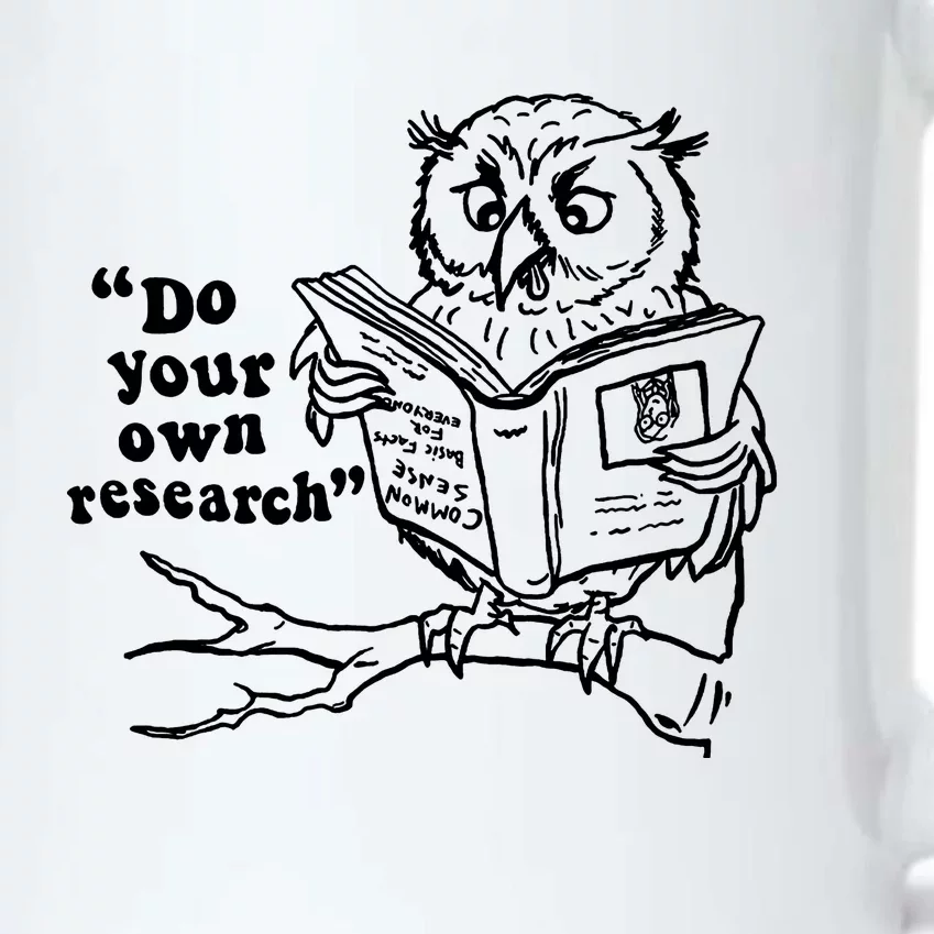 Owl Do Your Own Research Black Color Changing Mug