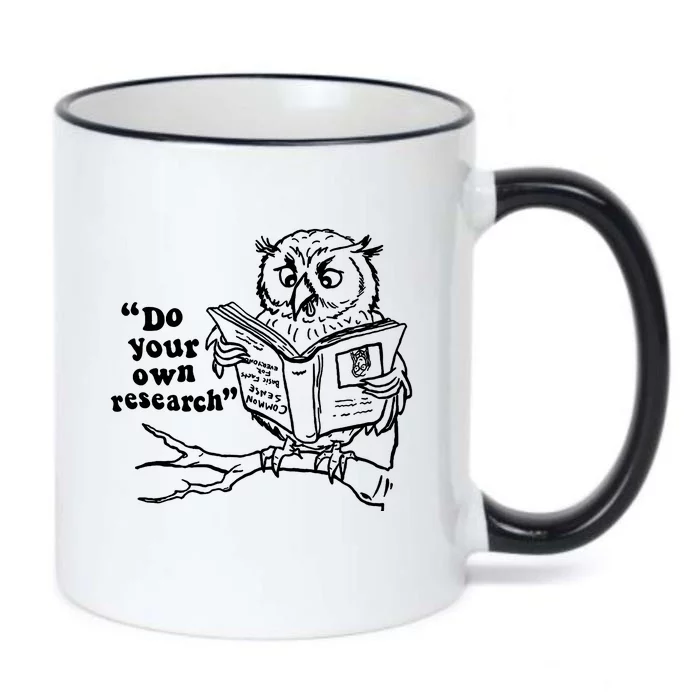 Owl Do Your Own Research Black Color Changing Mug