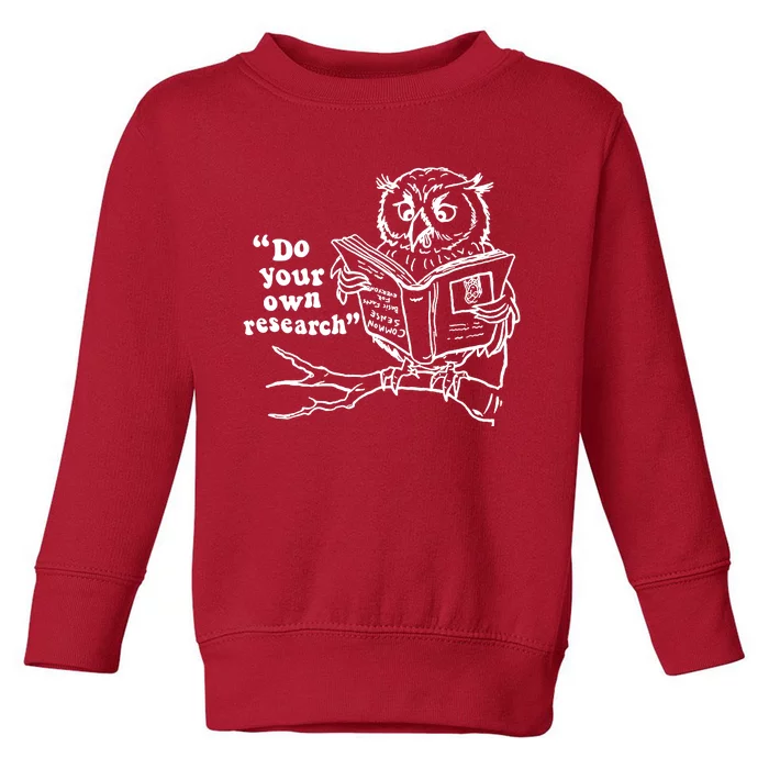 Owl Do Your Own Research Toddler Sweatshirt