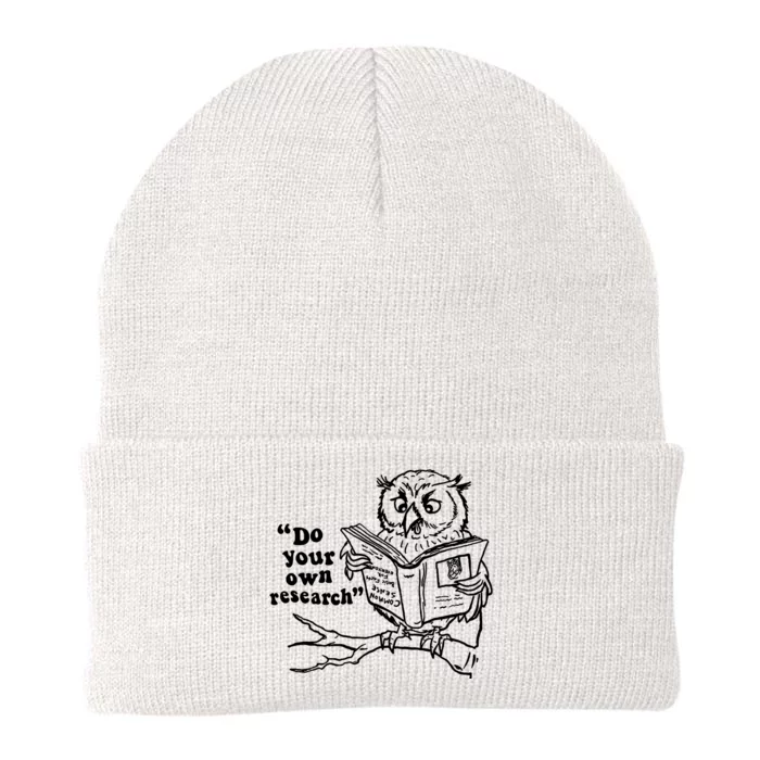 Owl Do Your Own Research Knit Cap Winter Beanie