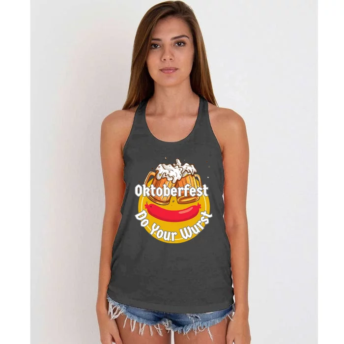 Oktoberfest Do Your Wurst Octoberfest Women's Knotted Racerback Tank